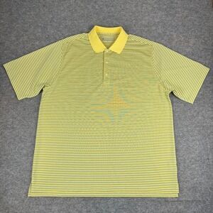 Donald Ross Polo Shirt Striped Jackson Country Club TN Yellow Mens XL